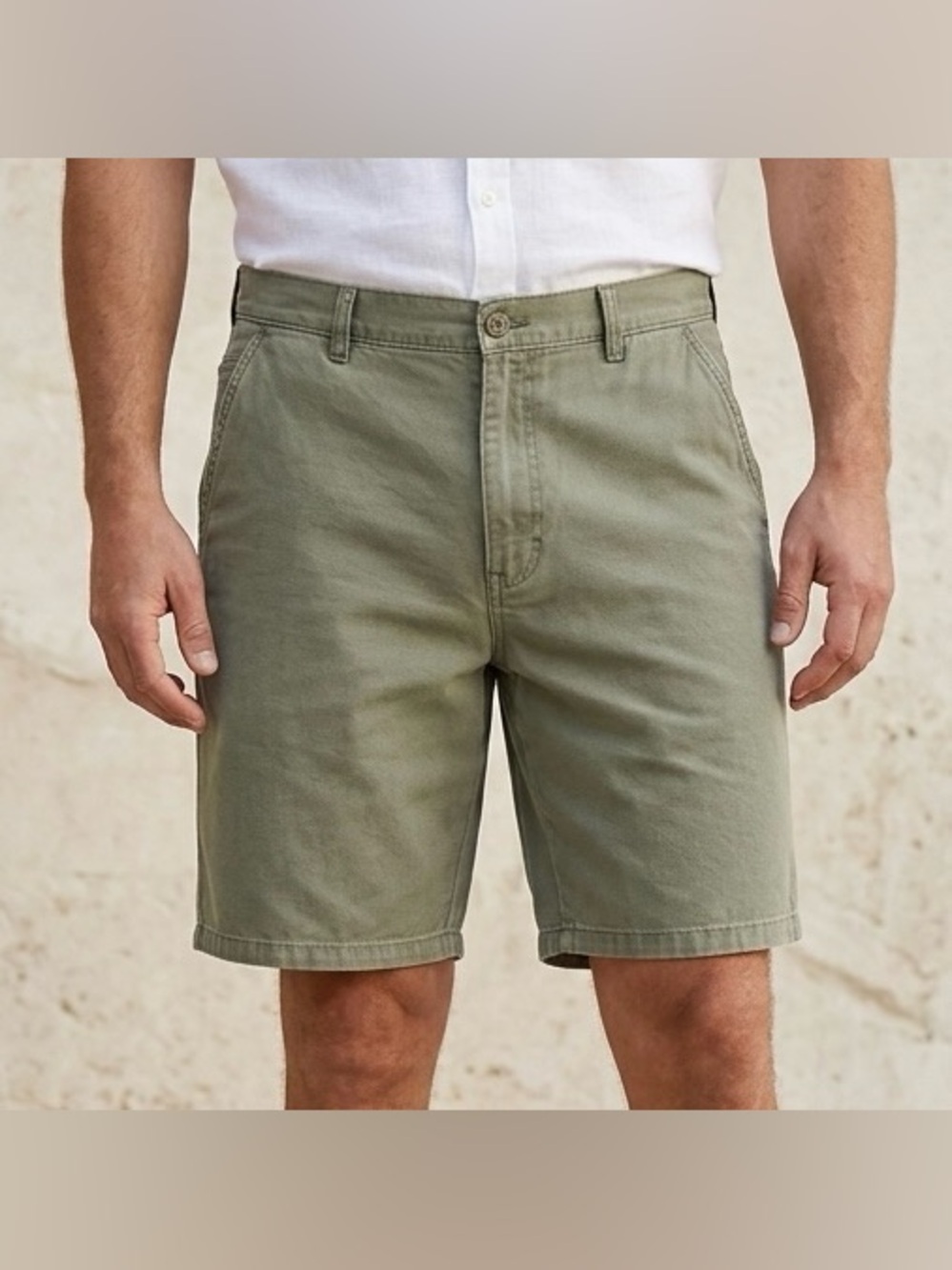 Vintage J and L Casual Mens Canvas Flat Front Shorts Size 40
